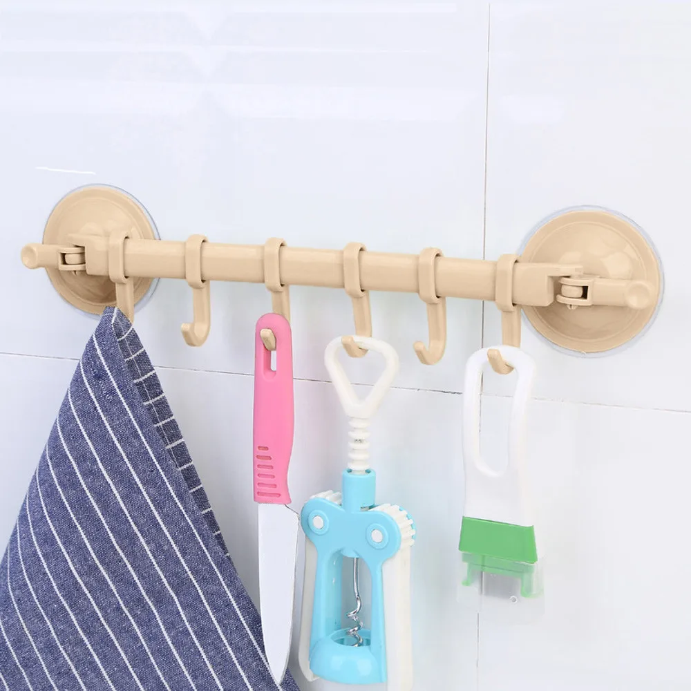 Креативные регулируемые Угловые крючки на присоске, настенная вакуумная стойка, 6 Крючки для ванной и кухни, полотенце, маленький держатель для мелочей, вешалка на присоске