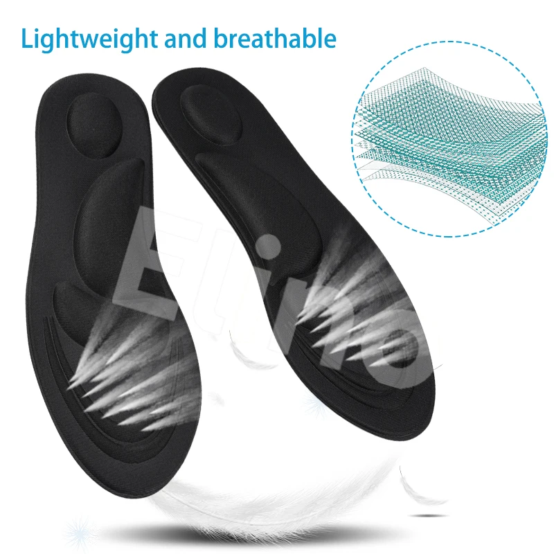 Elino 4D стельки для поддержки свода стопы для мужчин и женщин ортопедические вставки из вспененного полиэстера дышащие массажные стельки для массажа боли