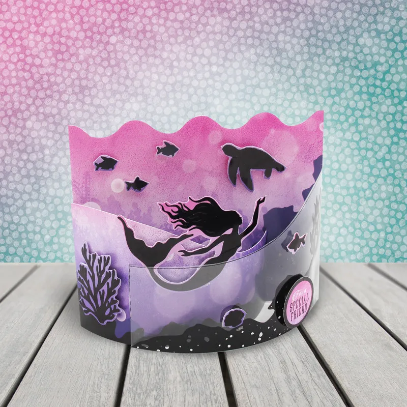 

YaMinSanNiO 8 Pcs/lot Metal Cutting Dies Scrapbooking For Card Making DIY Embossing Cuts New Craft Dies Mermaid Series