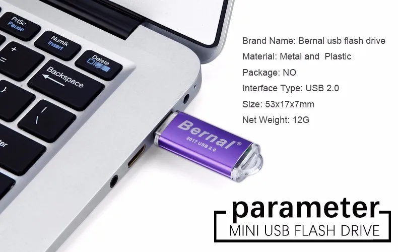 Bernal высокоскоростные USB 2.0 flash drive флэш- диск USB- кабель pendrive 8 гб памяти металла до 32 гб, 64 гб USB- флешки pendrives включать usb flash drive