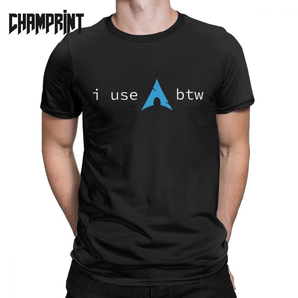

Men T-Shirt Arch Linux I Use Arch Btw Funny Cotton Tee Shirt Short Sleeve T Shirt Round Collar Tops 4XL 5XL