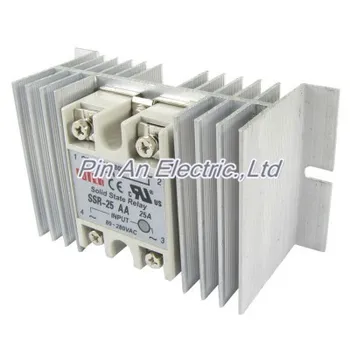 

AC-AC Single Phase solid state relay SSR 25A 24-380V 80-280V + heat sink