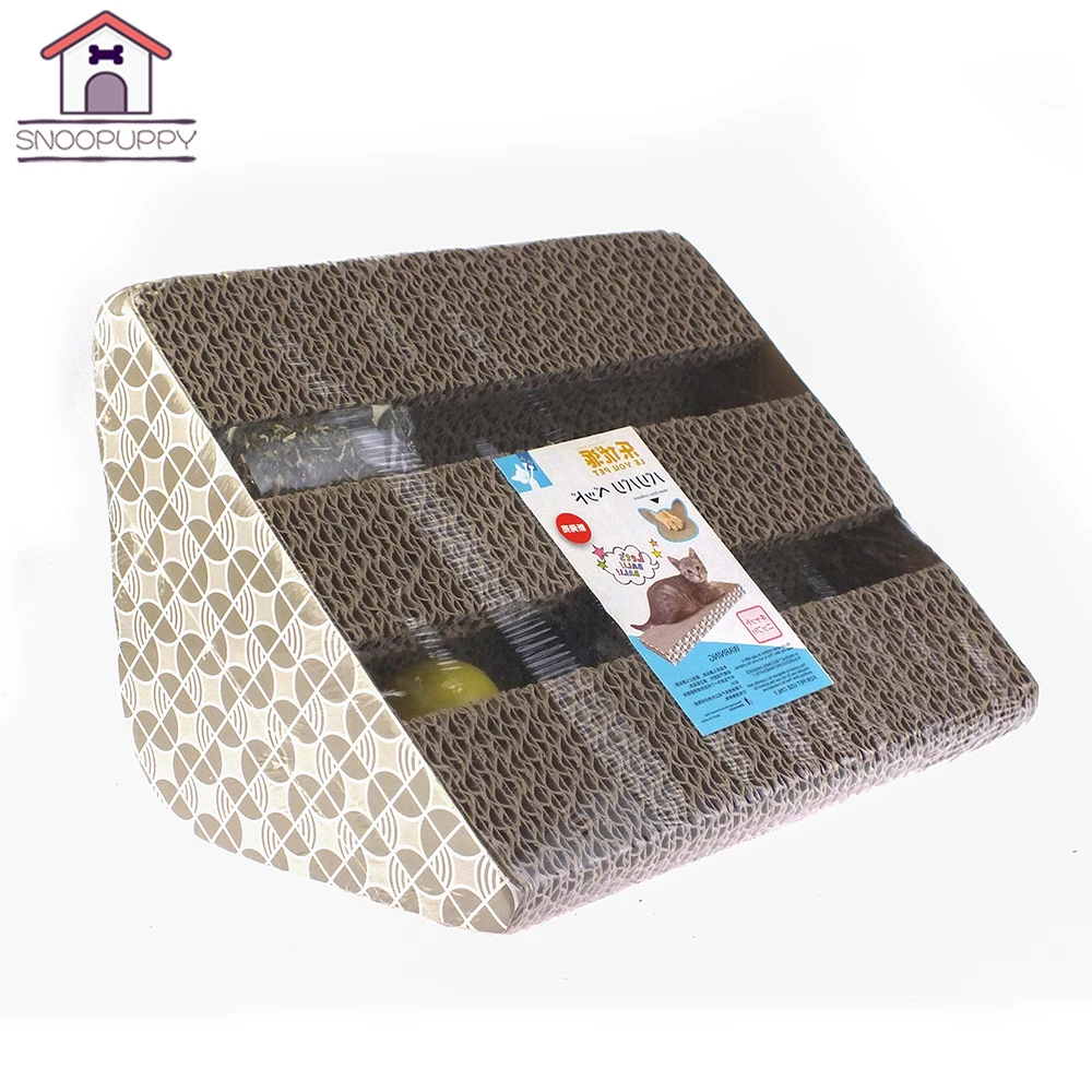 Cat Toys Scratcher Board With Bells Fun Toy For High Quality Corrugated Paper Scratch Cats Grab Grinding Claw LY0009 | Дом и сад
