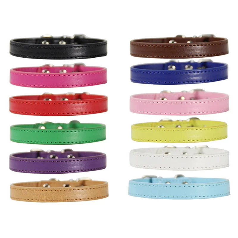 

XXS-XL Small Dog Collar Leather Puppy Collar Chihuahua Bulldog Pitbull Pet Collar For For Small Medium Large Dog Cat Collars