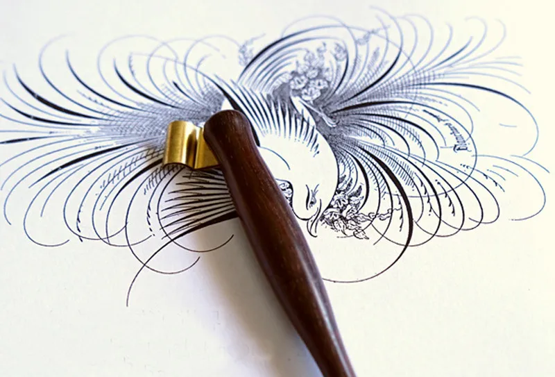 Наклонный Держатель для каллиграфии, английская медная пластина, скрипт, старинная твердая древесина, Dip Ручка, держатель, Dip Ручка