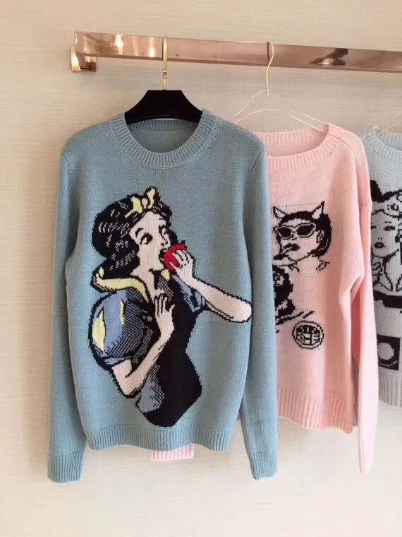 

2018 woman ladies jacquard cartoon sweater knitted pullover