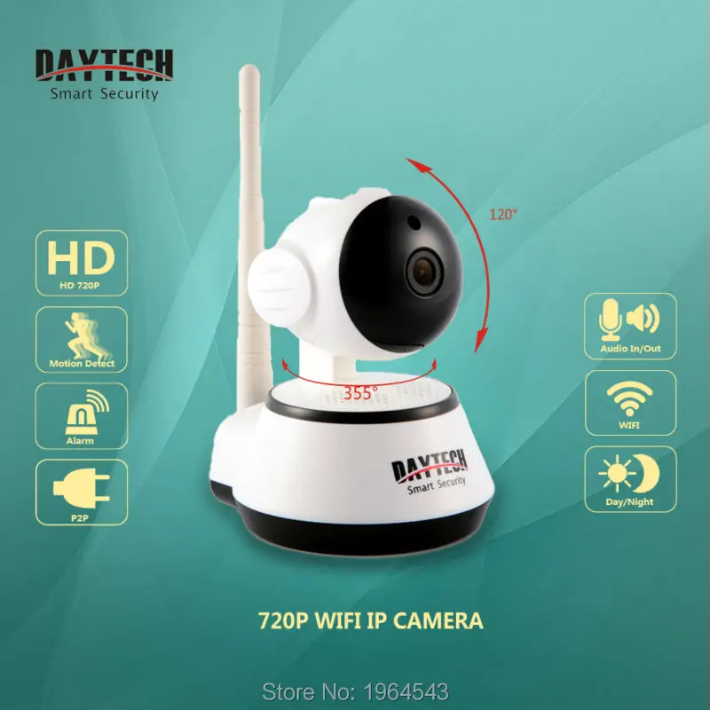 Daytech Home Security IP Camera Wifi Camera Wireless Mini Surveillance Camera 720P Night Vision CCTV Camera