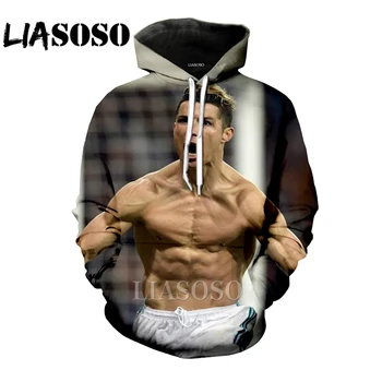 

LIASOSO 2019 Fashion hoodies Hat coat Ronaldo Clothing streetwear shirt anime new Sweatshirt 3D Print Men women funny Hoodie E25