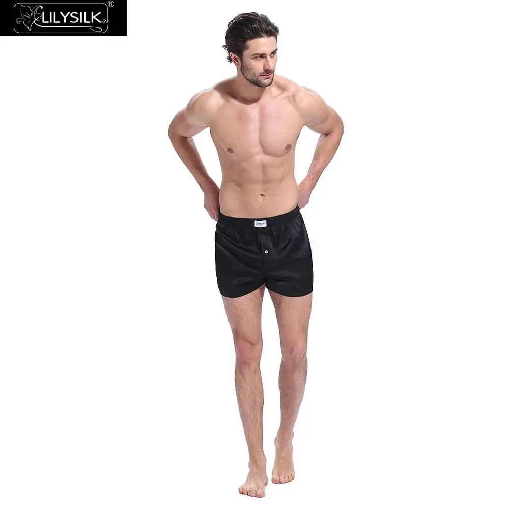 Lilysilk Boxers Men Underwear Silk Luxury With Spandex Fitted Draping Board Shorts Mid Rise Male