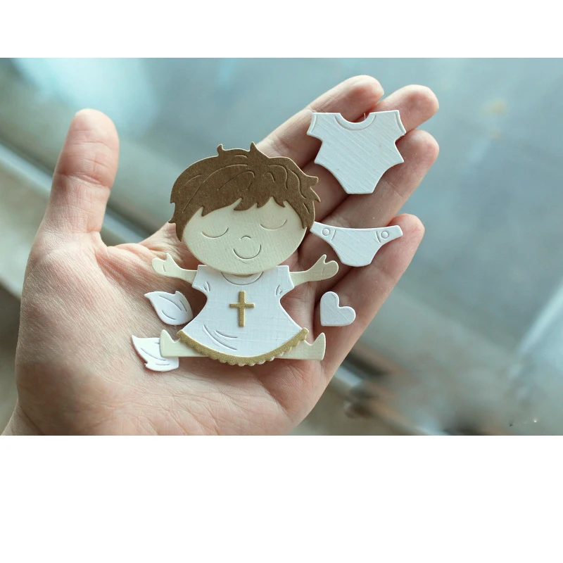 

Cute Baby Boy and Girl Set Metal Cutting Dies for DIY Scrapbooking Embossing Paper Cards Making Crafts Templates New Dies 2019