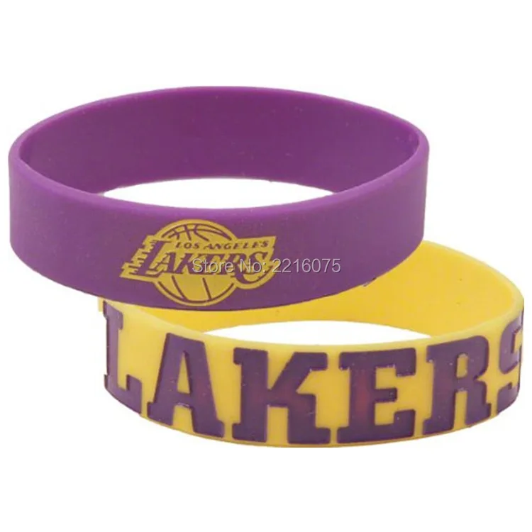 

300pcs One inch Los Angeles Laker wristband silicone bracelets free shipping by DHL express