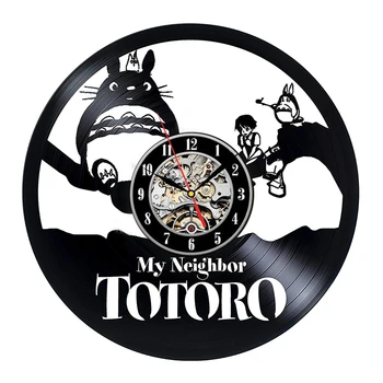 

2019 Saat Totoro Studio Ghibli Wall Clock Design My Neighbor Nursury Kids Clocks Vinyl Record Watch Home Decor Silent 12 Inch