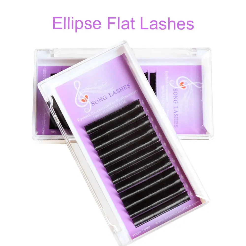 SONG LASHES Ellipse Flat False Eyelash Extensions Soft Thin Tip Flat Roots New Products Saving Time