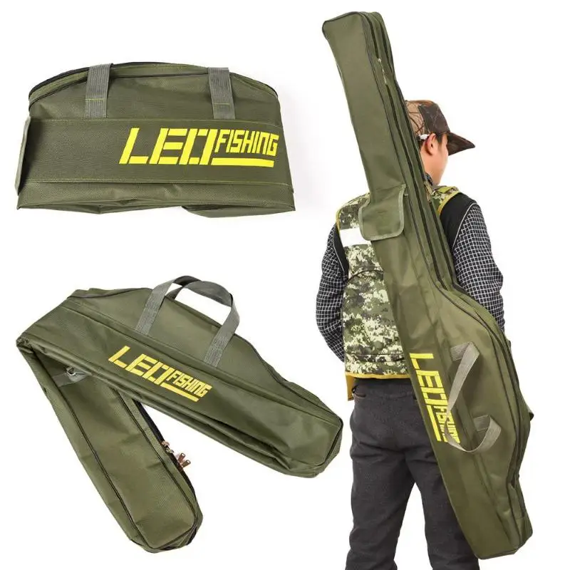 

1m / 1.5m Portable Folding Fishing Bag Carrier Canvas Fishing Tools Multi-purpose Fishing Rod Tackle Carrier Storage Bag Case