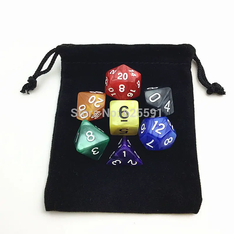 50pcs/set Dice bag 8.5*10cm(3.35*4") Black Retail Jewelry Velvet Gift Packaging Bags & Pouches