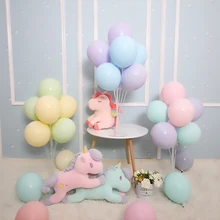 BTRUDI 10 inch macarons candy latex balloonTransparent Table Floating Base Balloon birthday party decoration wedding supplies