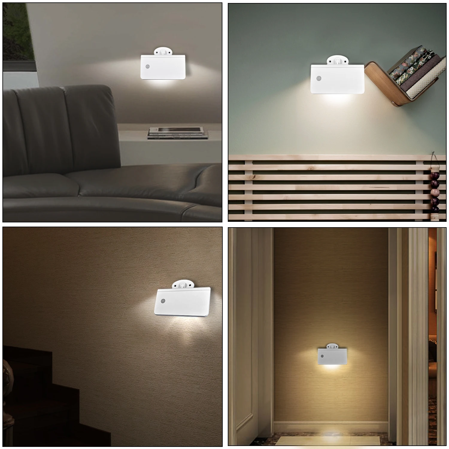 

LED Night Light with Infrared PIR Motion Sensor DIY Wall Mounted 360 Degree Rotating LED Wall Lamp Bathroom Light