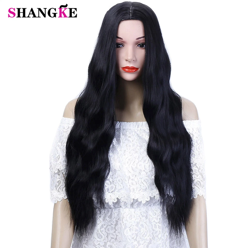 SHANGKE 26'' Long Kinky Curly Hair Wigs For African Americans Heat Resistant Synthetic Wigs For  Women 5 Colors Available