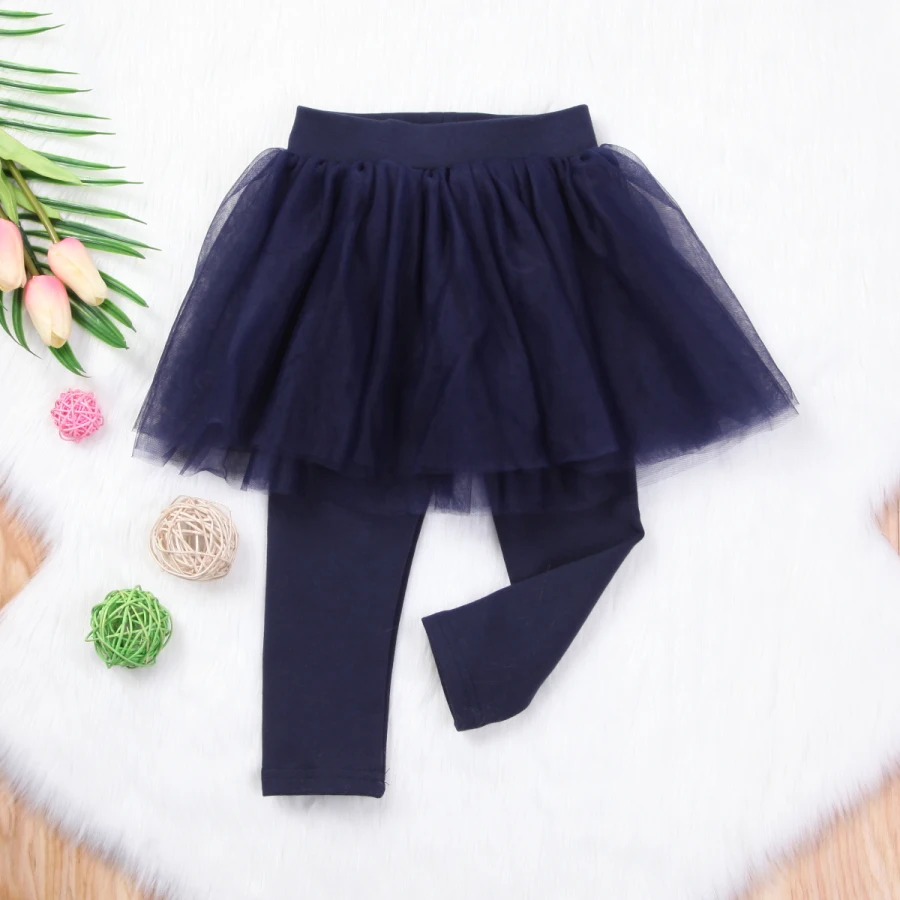 Детская Хлопковая кружевная юбка-пачка для маленьких девочек, леггинсы, штаны, юбка-брюки, От 1 до 6 лет