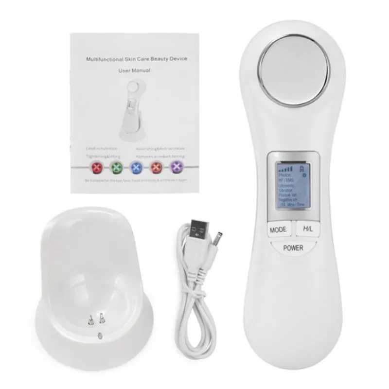 

Face Skin EMS Mesotherapy Electroporation RF Radio Frequency Facial LED Photon Skin Care Device Face Lift Tighten Beauty Machine