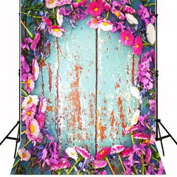 

pink flower arch photo background backdrop for baby shower vintage wooden board photography background newborn photographic prop