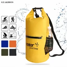 10L/20L Водонепроницаемый сухой мешок с плечевыми ремнями передний карман на молнии для катания на лодках Кемпинг Каякинг Рыбалка Плавание Туризм