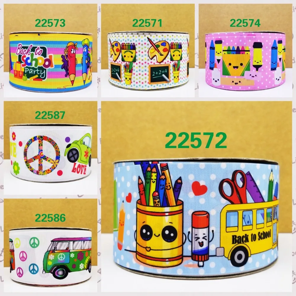 

Cartoon printed grosgrain ribbon ,satin ribbon 10 yards . 22571-