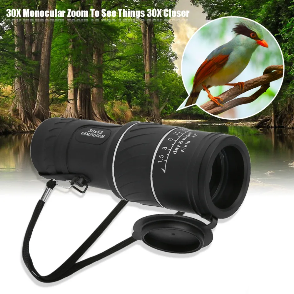 

30x52 Dual Focus Zoom Optic Lens Monocular Telescope Binoculars Multi Coating Lenses Dual Focus Optic Lens Day Night Vision