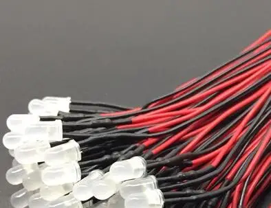 5mm 9V 12V Diffused Pre-Wired Red Yellow Blue Green Warm White Orange LED 20CM