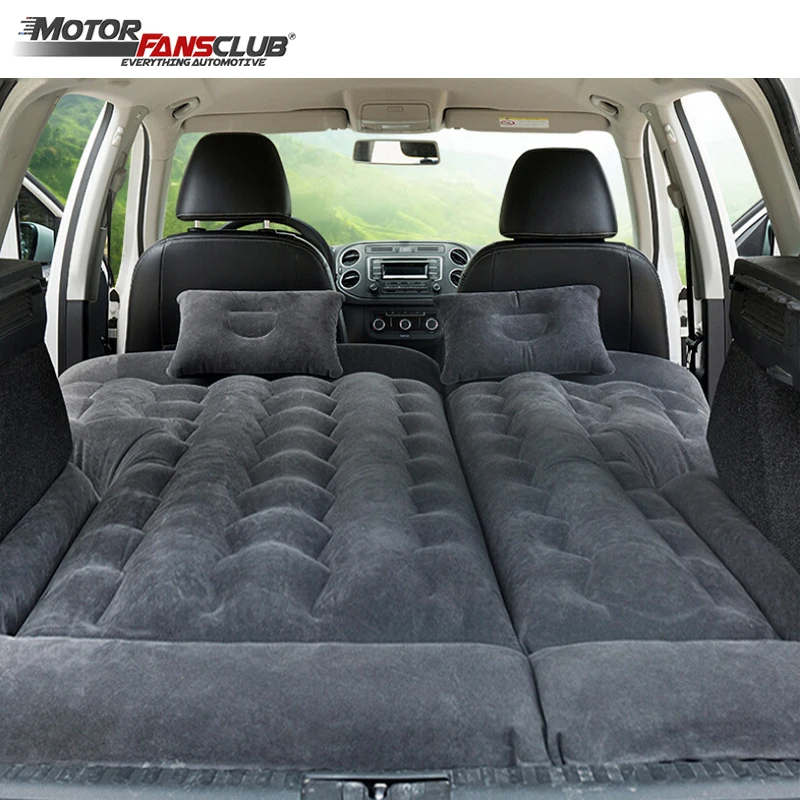  164*132cm SUV Inflatable Car Travel Bed Camping Adjustable Air Mattress Seat Cover Pillow Flocking 