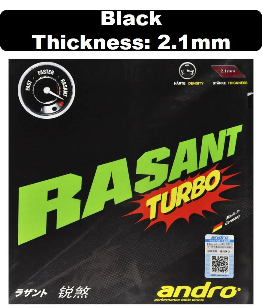 Андро Настольный теннис резиновая Rasant с бугорками пинг понг с губкой Tenis De Mesa - Цвет: turbo black