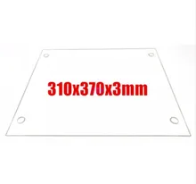 3D Printers Parts 310x370x3mm Borosilicate Glass Plate Flat w/ Screw Holes Polished Edge For DIY Tevo Tornado 3D printer