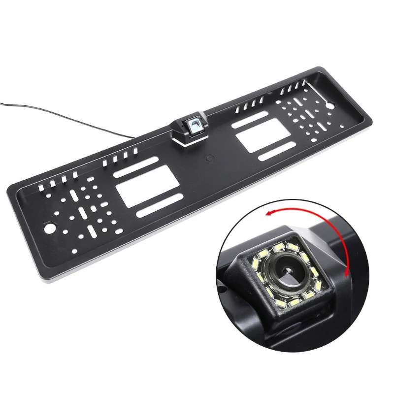 

Newest 1 Set Night Vision 12 LED Car Rear View camera EU License Plate Frame Back Up Camera Car Accessories