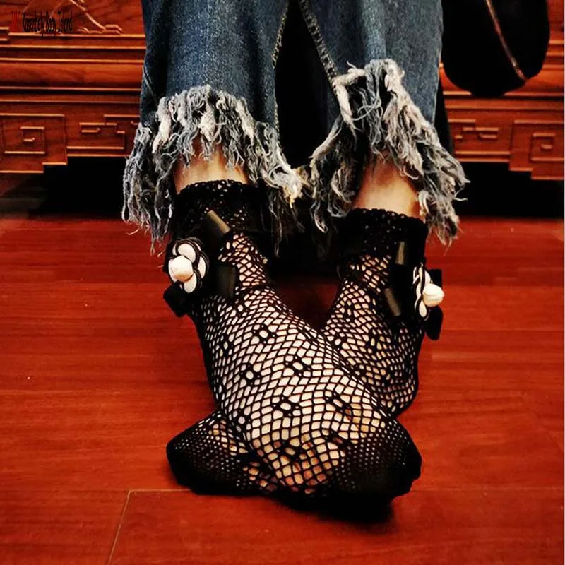 JMS Kasenbely/женские шелковые носки с кристаллами; однотонные чулки с носком; короткие эластичные носки с цветочным принтом; короткие носки до щиколотки - Цвет: BLUE