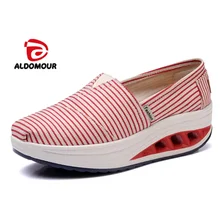 

ALDOMOUR Slimming shoes women PU shoes women Fitness Lady Swing Shoes Summer Factory 4 CM Height Increasing Toning Shoes
