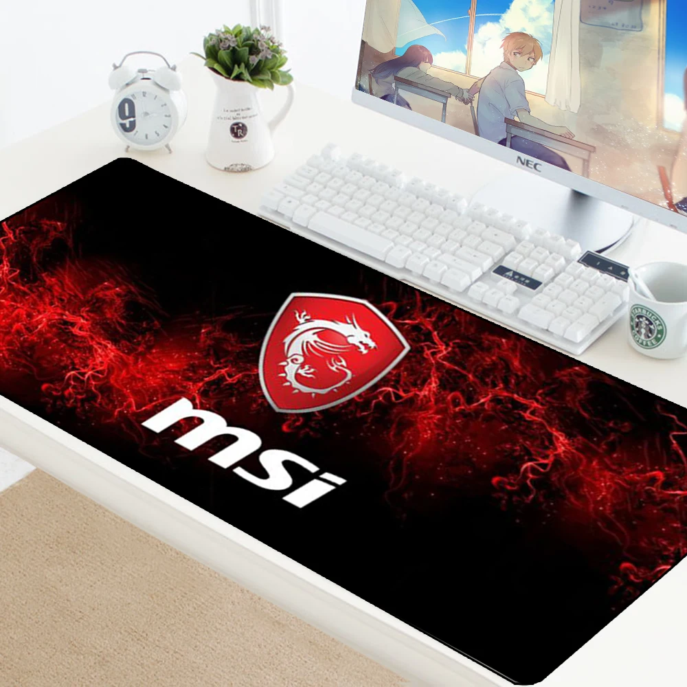 MSI коврик для мыши большой XXL геймер Противоскользящий резиновый коврик игровой коврик для мыши к клавиатуре ноутбук скорость мыши мышь стол игровые коврики