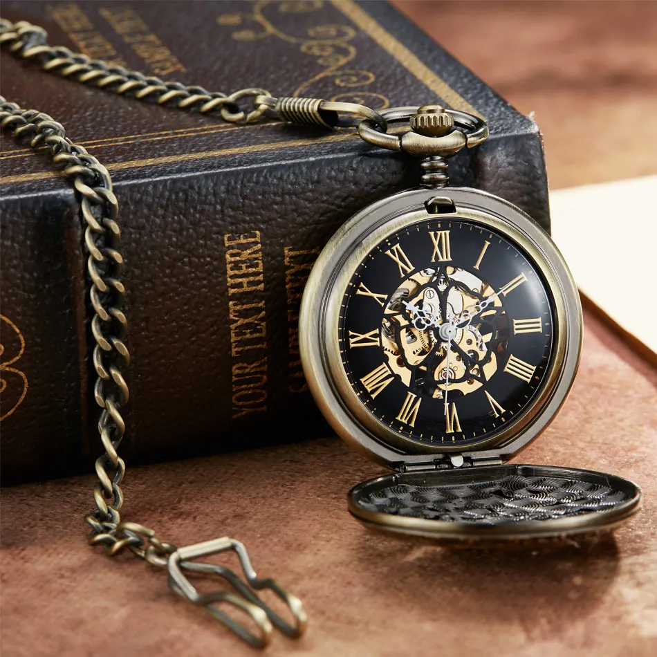 Reloj Retro Quartz Pocket Watches Chinese Dragon Pendant Chain Fob Watch Vintage Necklace For Men Boys Gift Relogio Masculino