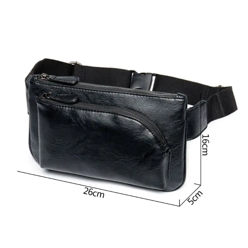 الرجال جلدية فاني الخصر حزمة الهاتف الحقيبة حزام الورك محفظة تربط حول الخصر الكتف Crossbody جيب Purse-X5XD