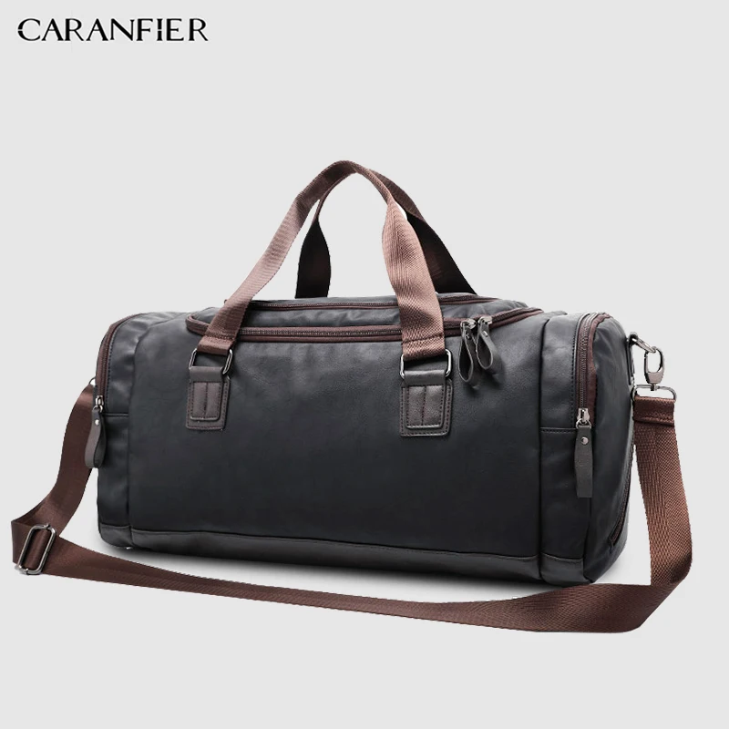 CARANFIER رجل يد بو الجلود كبير قدرة السفر حقيبة متعددة الوظائف Crossbody أكياس الرجال الكتف للماء خمر حقائب CARANFIER رجل يد بو الجلود كبير قدرة السفر حقيبة متعددة الوظائف Crossbody أكياس الرجال الكتف للماء خمر حقائب