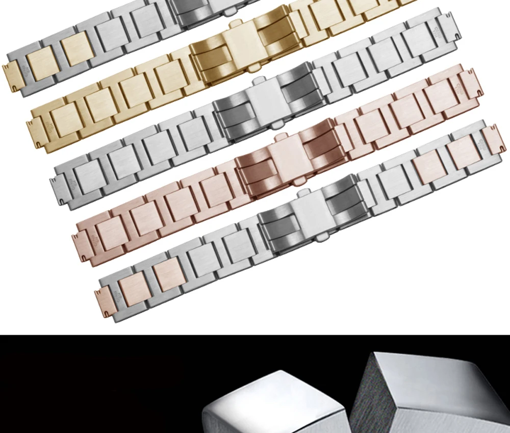 Роскошный металлический браслет из нержавеющей стали с выпуклым интерфейсом, сменный стальной ремешок для Cartier, мужской женский браслет