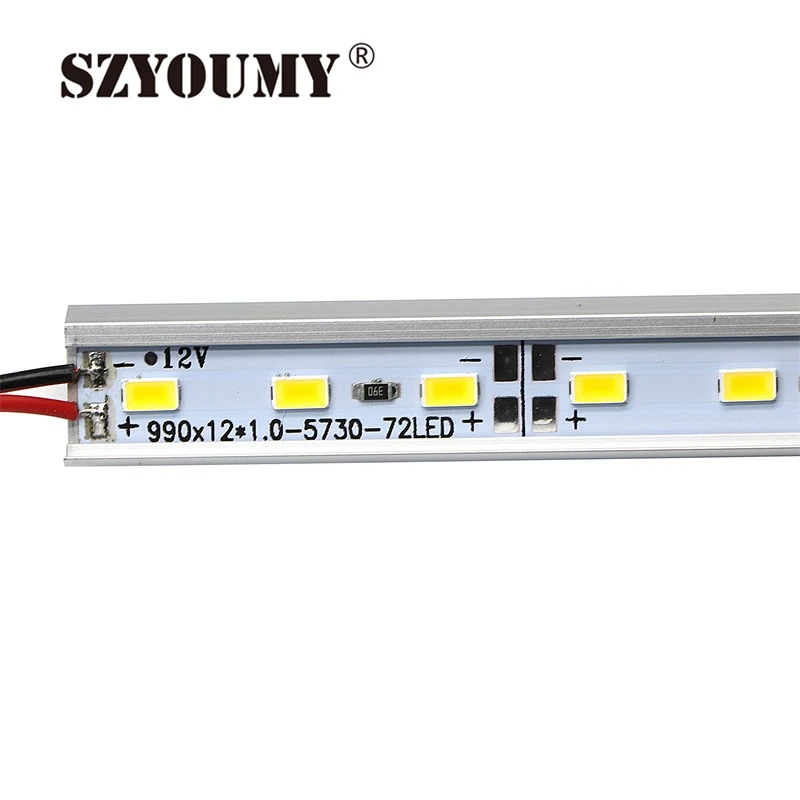 SZYOUMY 100 шт. 100 см оптовая продажа с фабрики 100 см DC 12 В 72 светодиодный s SMD 5630 Светодиодный жесткий светодиодный бар с U алюминиевой оболочкой