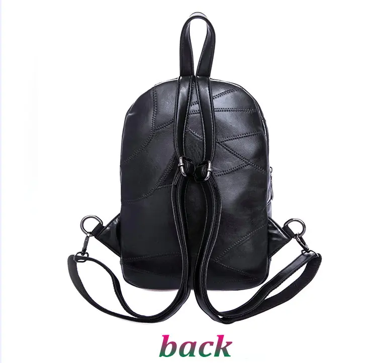Женский рюкзак с заклепками из натуральной овечьей кожи в стиле панк, рюкзаки с заклепками и черепами, черный рюкзак для путешествий, школьные рюкзаки для девочек