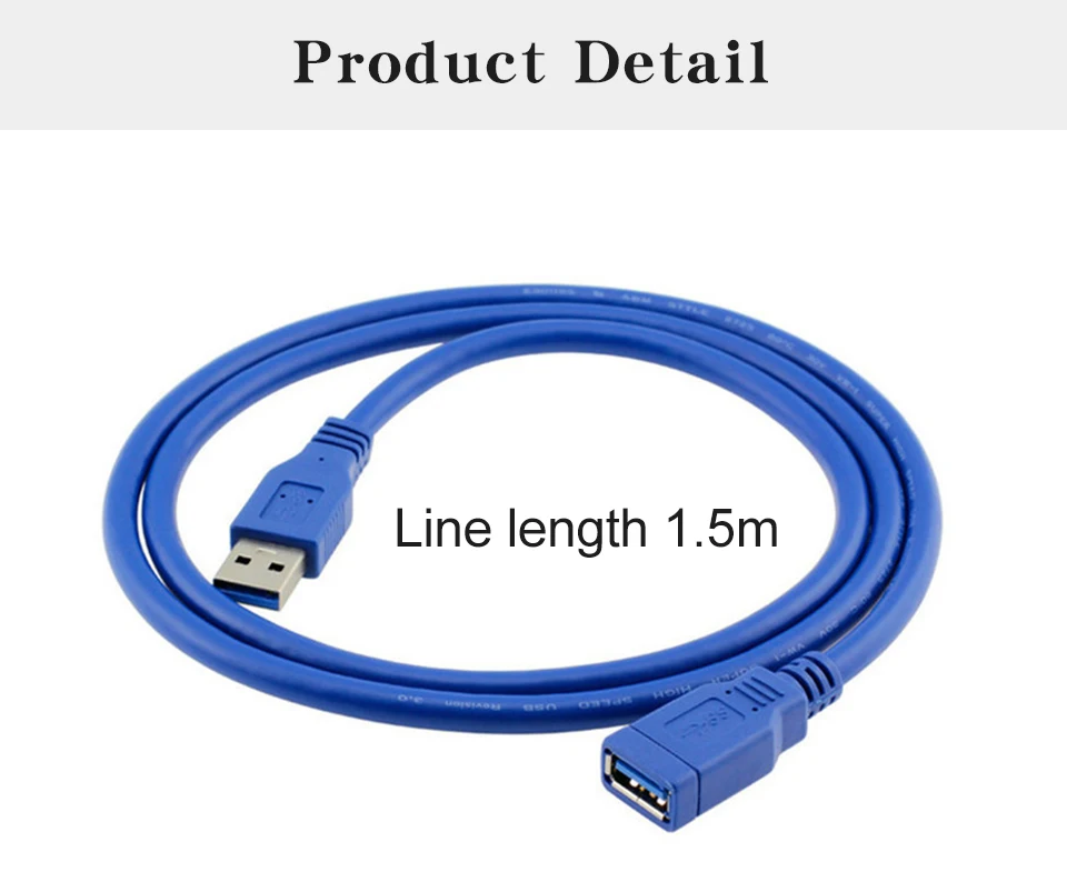 1,5 м 3,0 высокоскоростной USB удлинитель кабель-удлинитель для мужчин и женщин медный сердечник для зарядки ноутбука