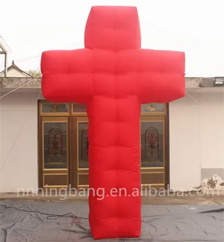 

Free shipping 12ft high red color inflatable cross for event decoration