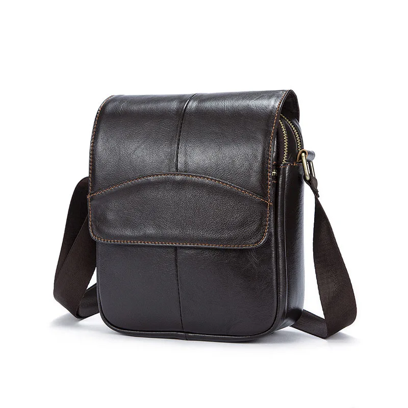 Factory direct Genuine Leather men shoulder bags compact and practical soft face Cow Leather cover men Messenger Bags
