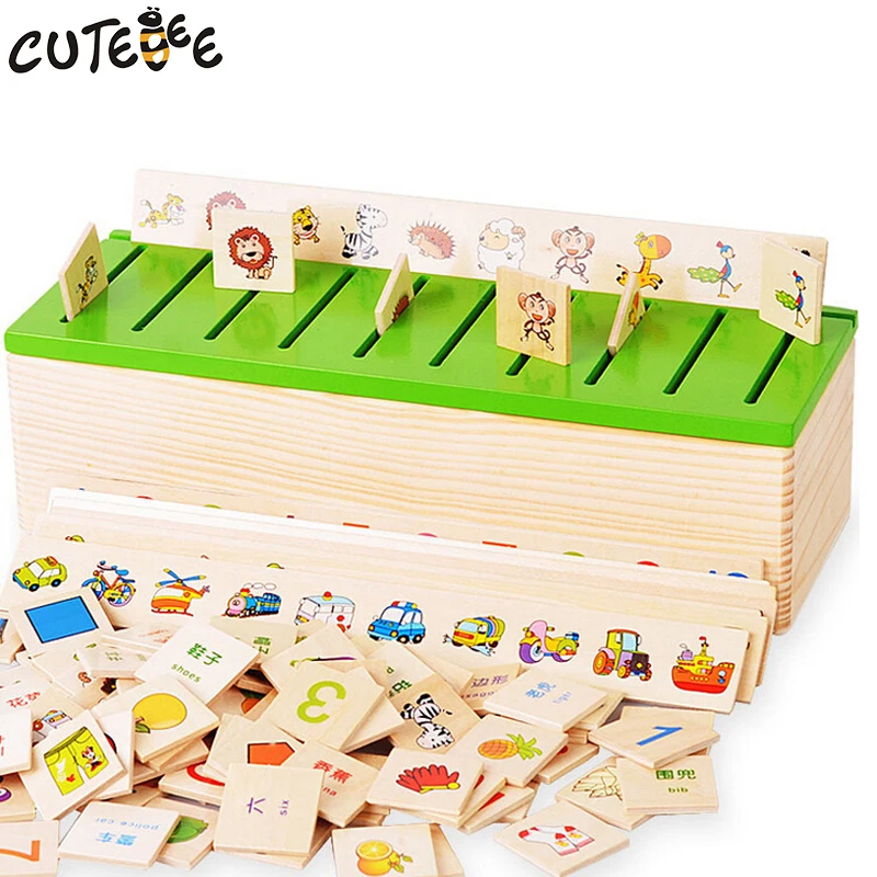 CUTEBEE Wooden Math Toy Montessori Educational Toys for Children Digital Mathematical Classification Box Kids Toy Gift