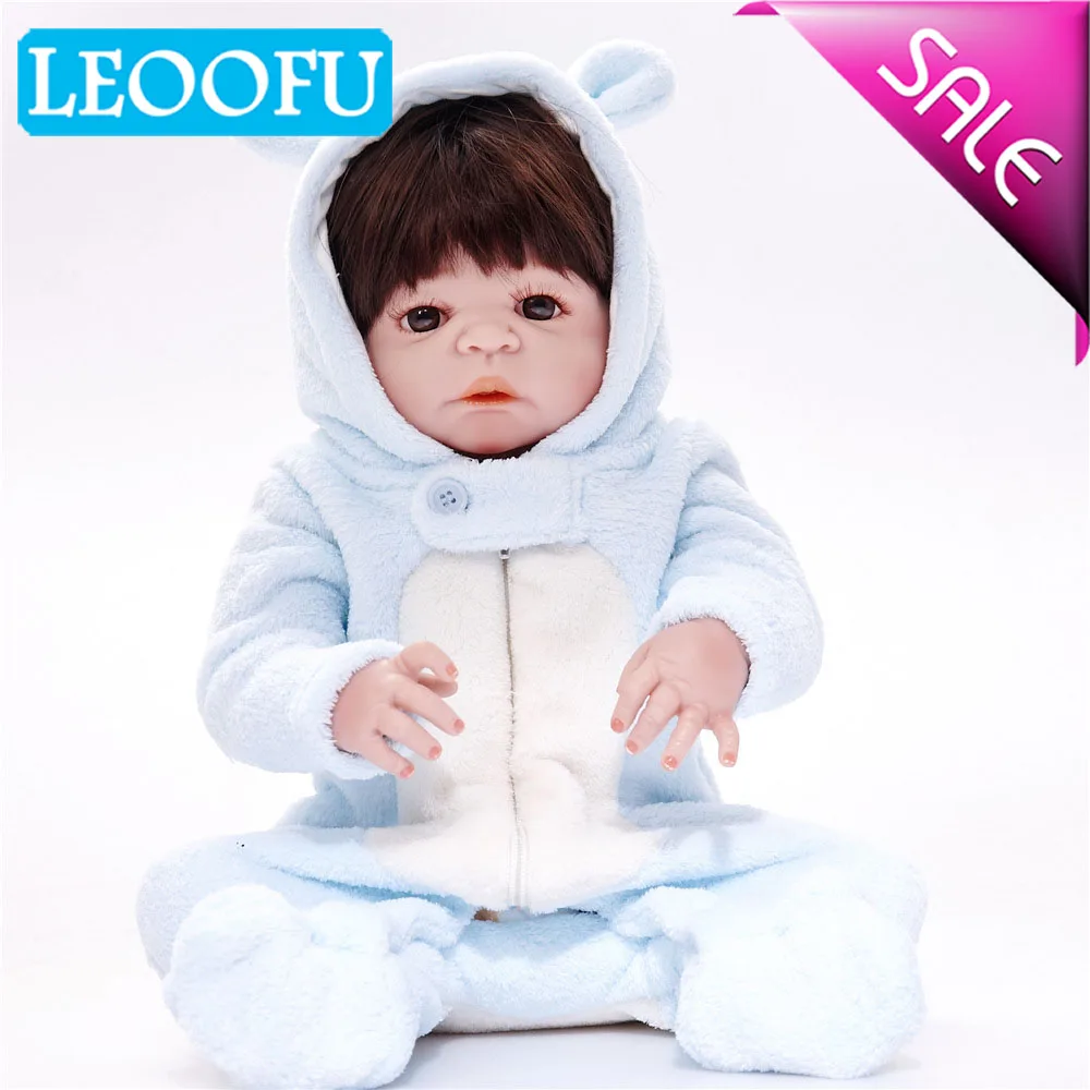 

LEOOFU 55cm 22inch full body silicone reborn boy girl baby doll toy lifelike newborn babies doll cute birthday gift bathe toy