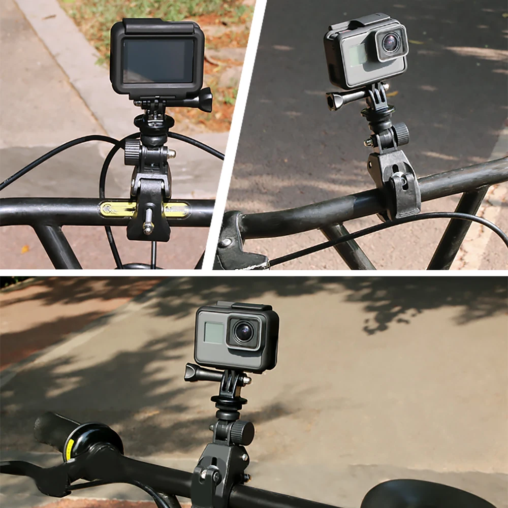 Bicycle Camera Mount 360 Rotation Stand Tripod Adapter For GoPro Cameras Motorcycle Mountain Bike Handlebar Camera Holder