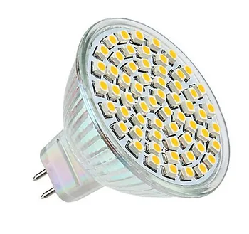 

5X HRSOD MR16 3W 60x3528 250LM 2800-3300K Warm White Light LED Spot Bulb (12V)