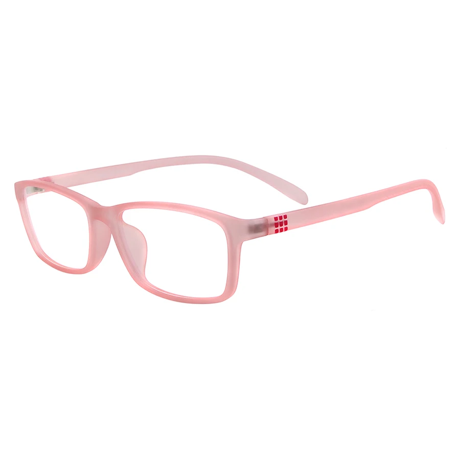 Для мужчин Для женщин прямоугольные очки Пластик TR90 гибкие очки полноразмерная оправа, очки с оправой для рецептурные линзы очки для чтения при близорукости - Цвет оправы: Розовый